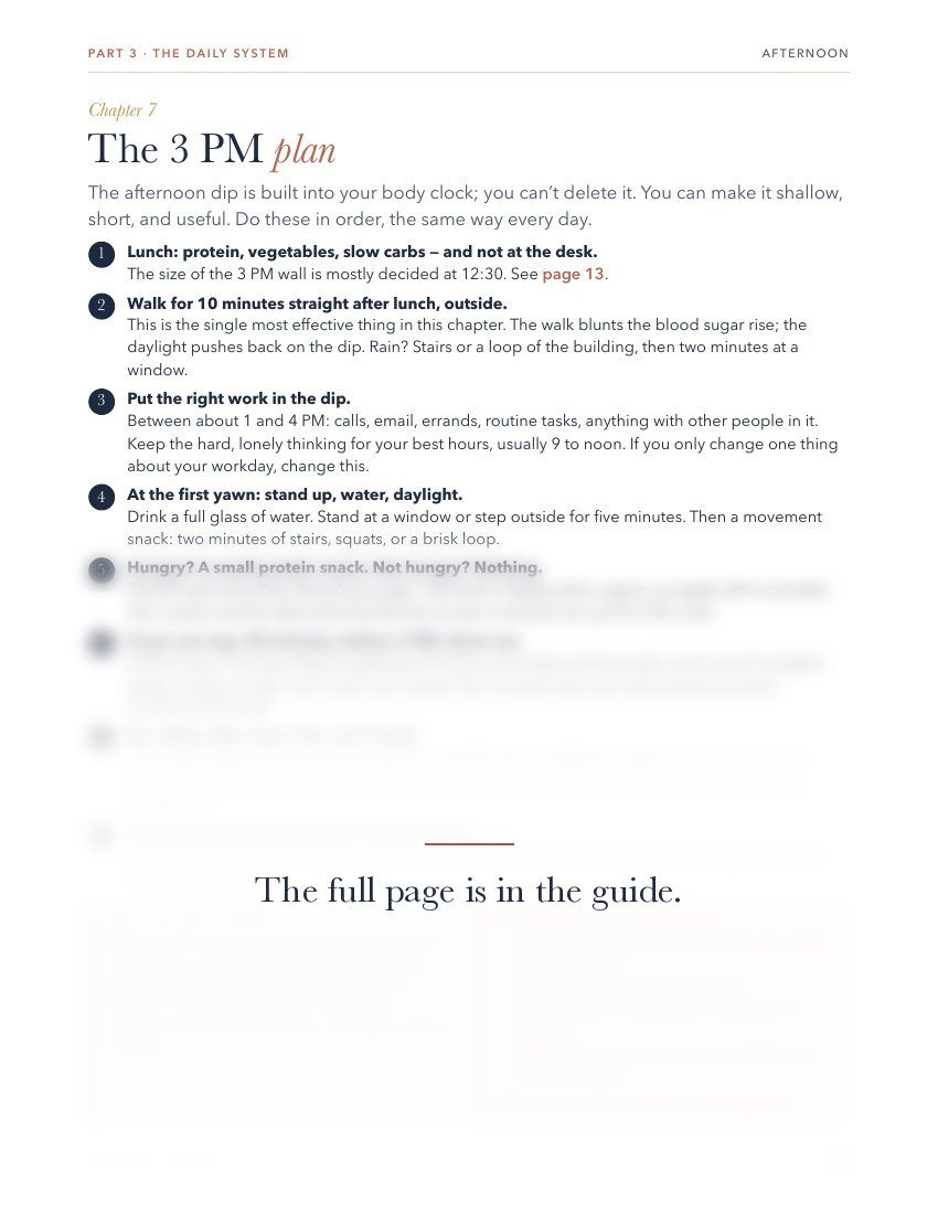 Daylight page: The 3 PM plan